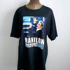 Barry Manilow Graphic Tee Mens Size XL Black 2004 One Night Live One Last Time